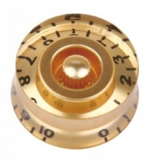 Speed knob, gold with black writing