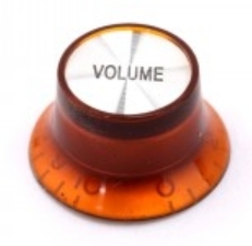 Top hat knob, volume Gibson style amber