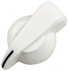 chicken head style pointer knob, white, push on