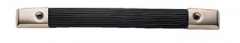 strap handle, black, with nickel caps