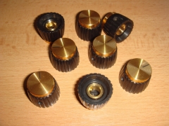 Marshall knobs shaft with set-screw, gold cap, 8 p.